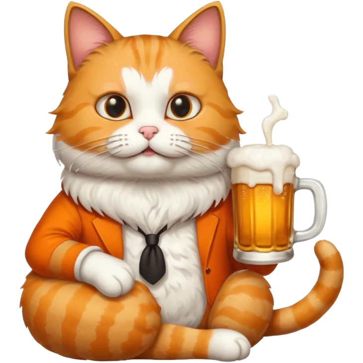 Un chat qui boit une bière emoji