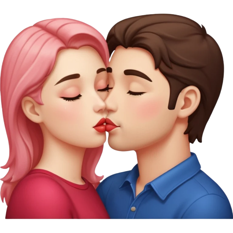 Two people kissing passionately emoji