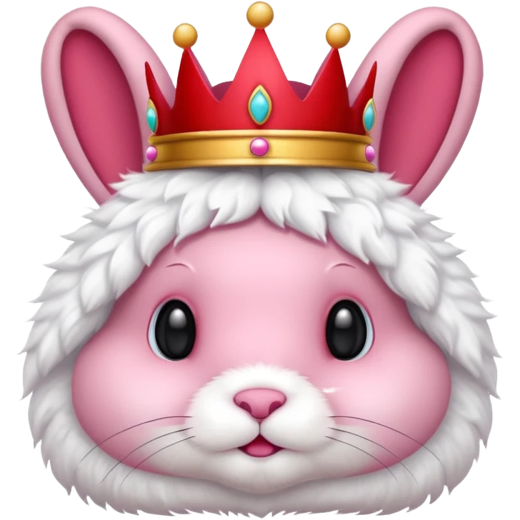 pink bunny with red crown emoji