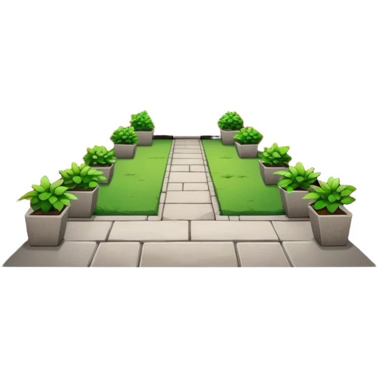 closed courtyard between apartment buildings, safe private yard, minimal flat vector icon emoji