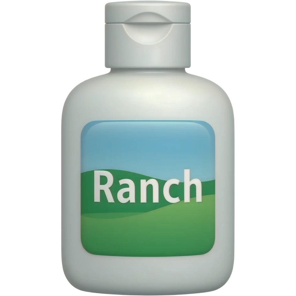 a white dressing bottle that says "Ranch" on it emoji