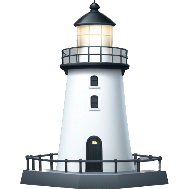white lighthouse with light beam emoji