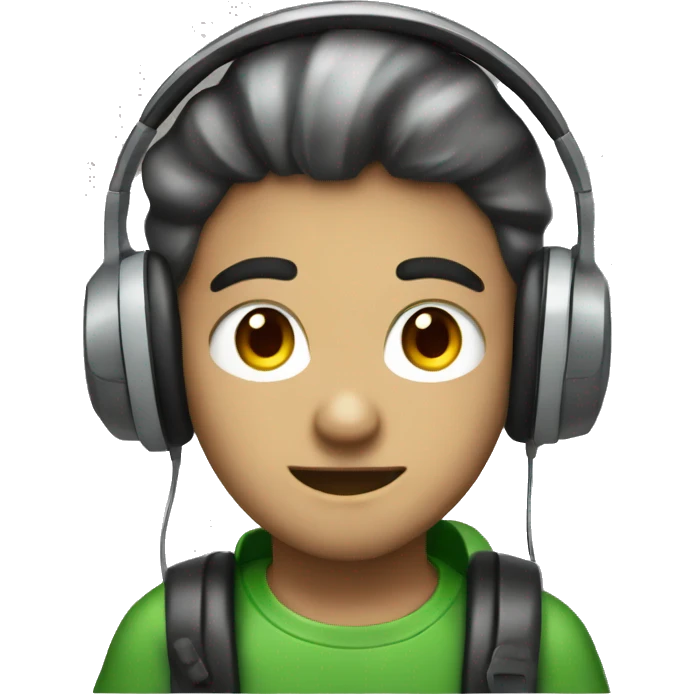 gamer with headphones and a Nintendo ds emoji
