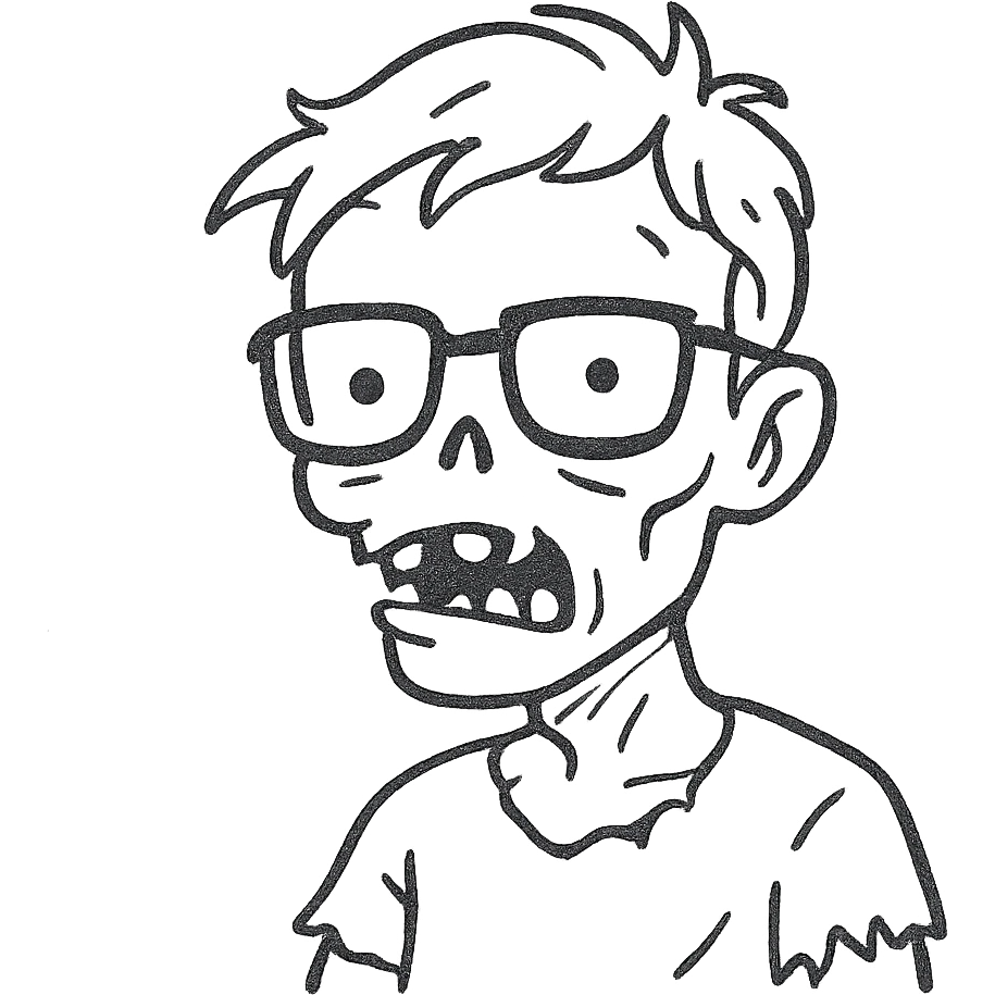 zombie with blond hair and glasses emoji