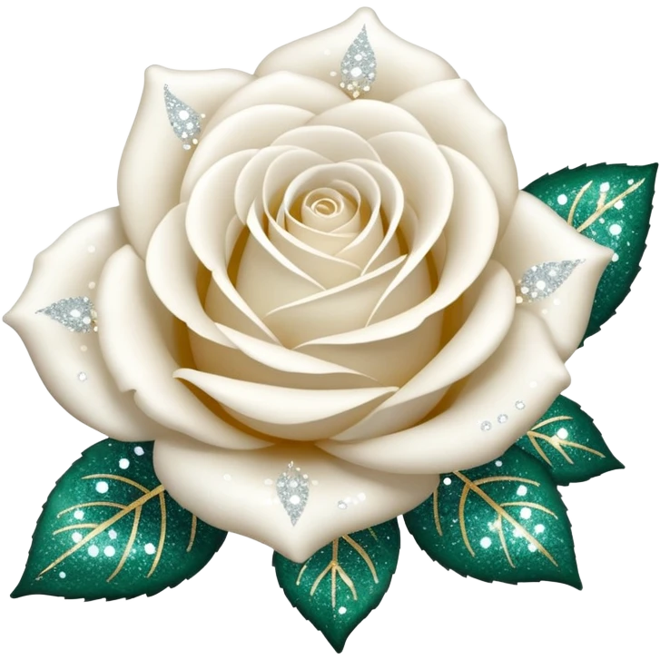 Glitter White Roses emoji