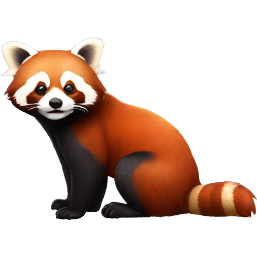 Red Panda with beak full body emoji