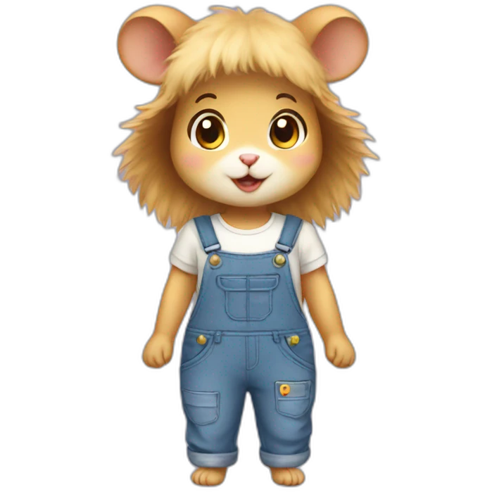 hamster girl in overalls emoji