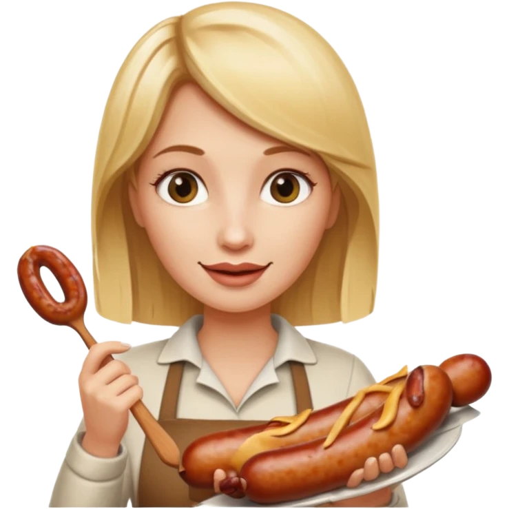 Naked blonde holding weiner emoji