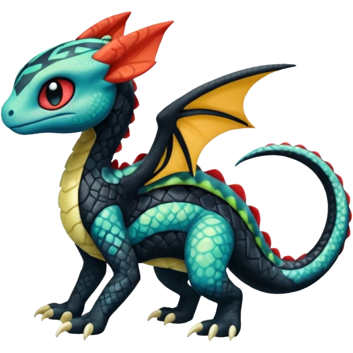 Colorful Exotic Meloetta-Toothless-Salandit-Stitch-Fakémon-creature-hybrid emoji