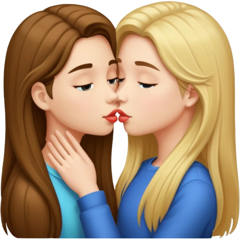 Girl and girl kissing  emoji