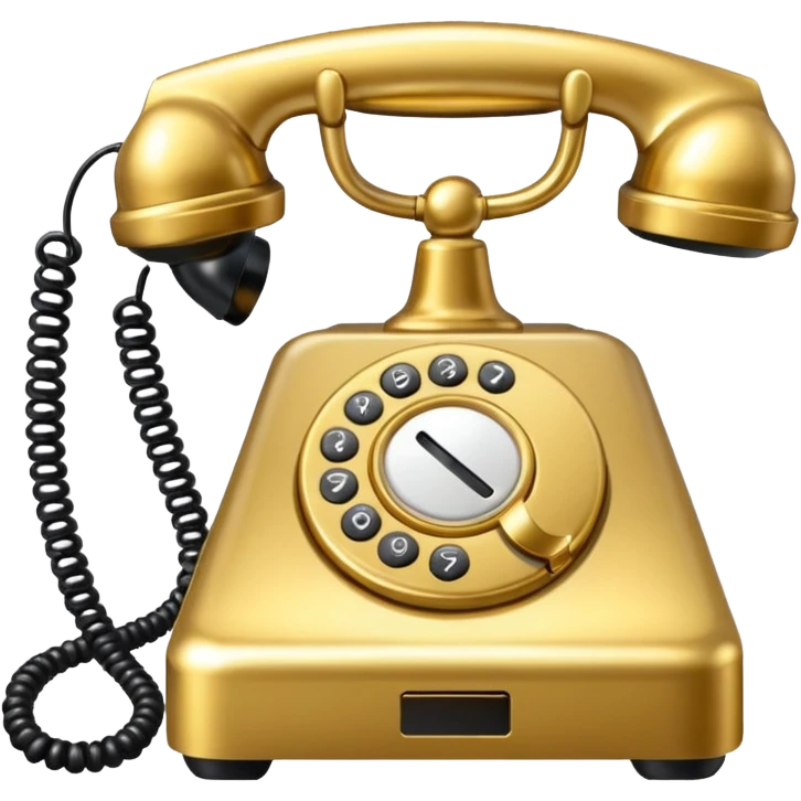 One single Golden phone icon, png, no background, no border emoji