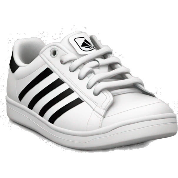 Adidas white shoes with black lines emoji