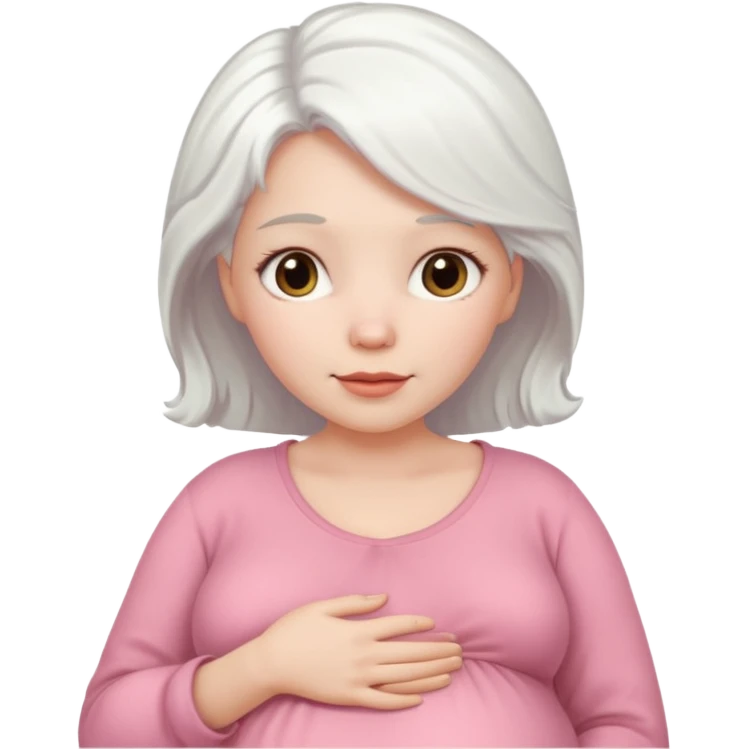 pregnant white woman with white hair emoji