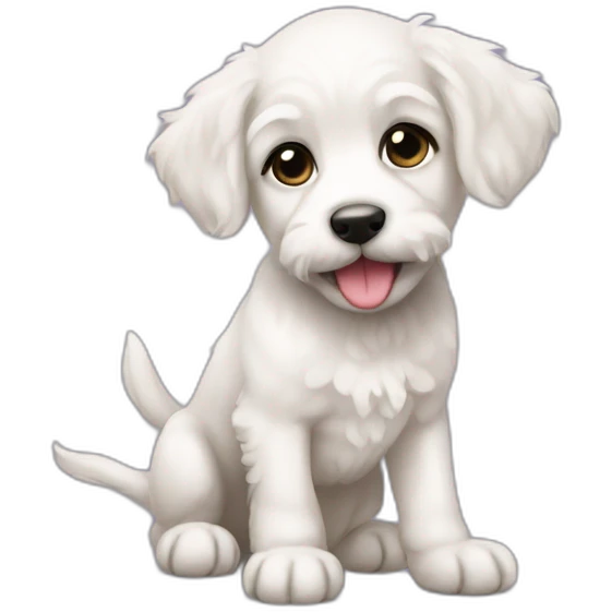CANICHE WHITE puppy emoji