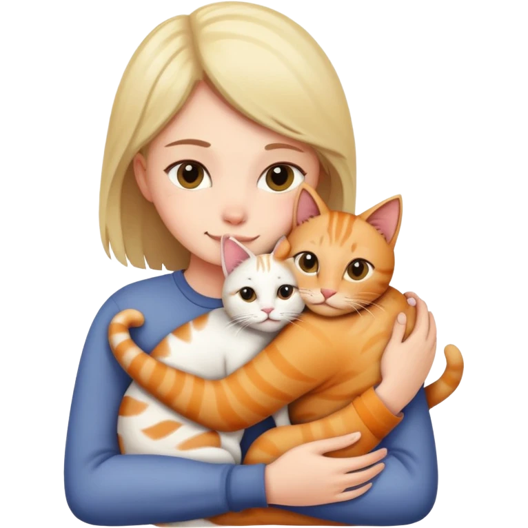 person hugging a cat emoji