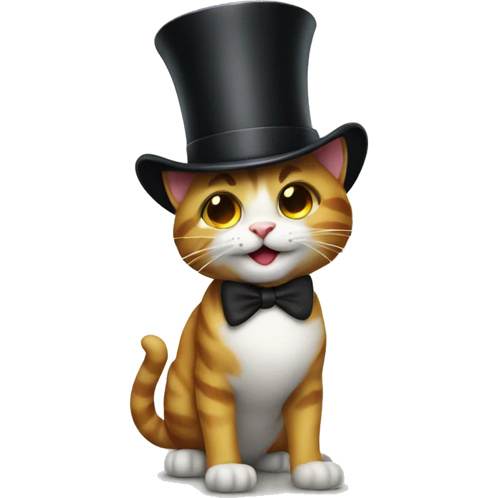 smile cat in top hat emoji