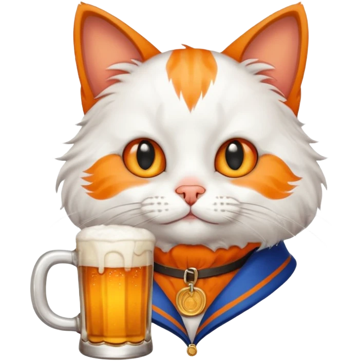 cat drinking a beer emoji