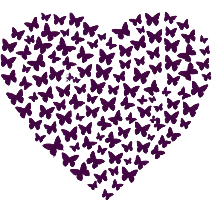 butterfly swarm forming heart silhouette emoji