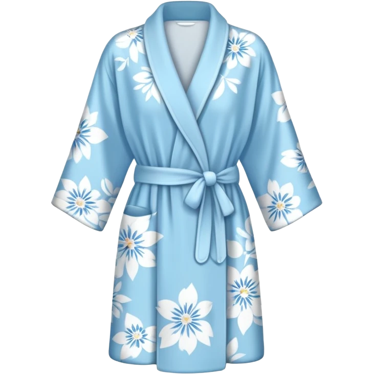 light blue white floral pattern robe  emoji