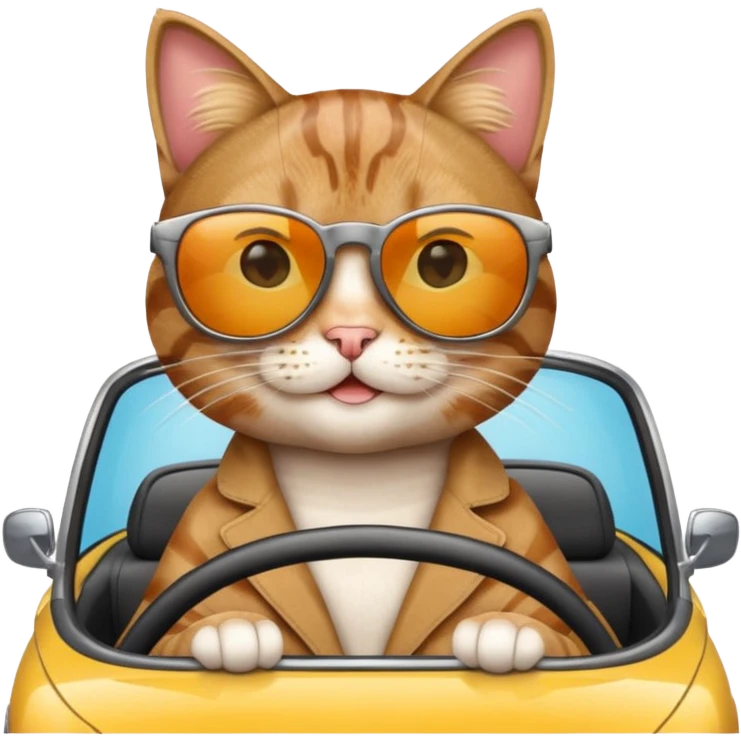 Cat driving a car emoji