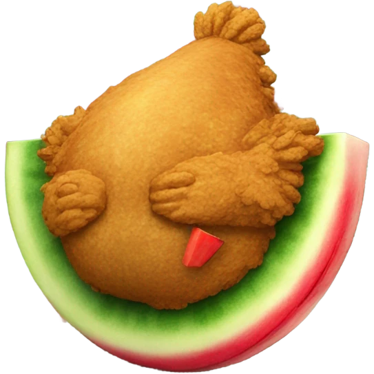 Watermelon and fried chicken emoji