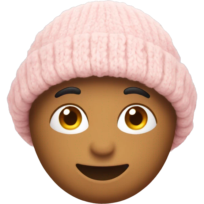 Light pink woolly hat  emoji