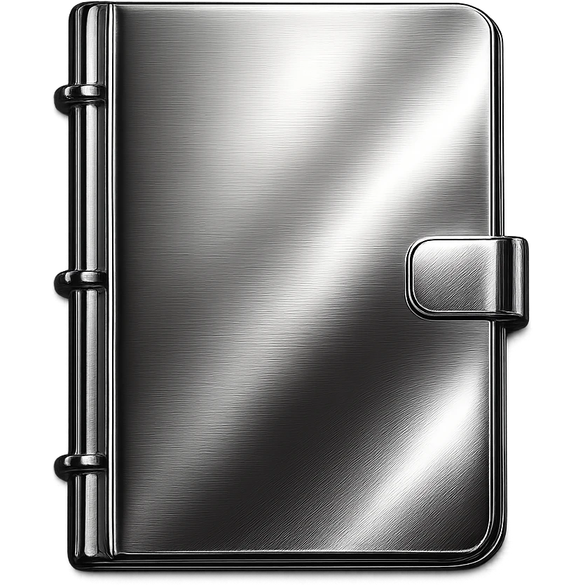 a diary, shiny metallic look emoji