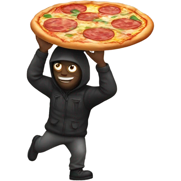 Thief with pizza emoji