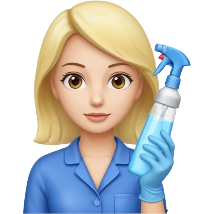 lady cleaning excessively emoji