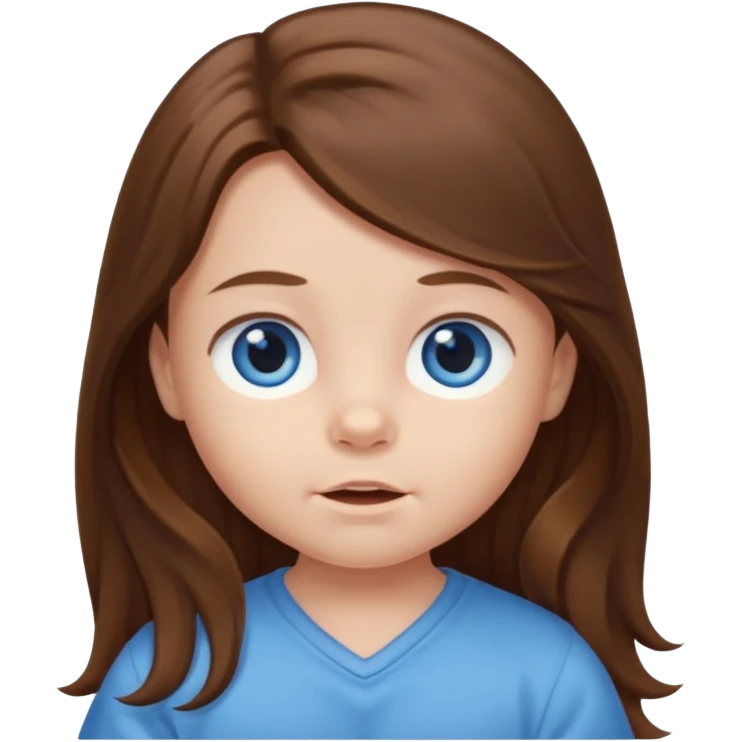 brown long hair baby emoji