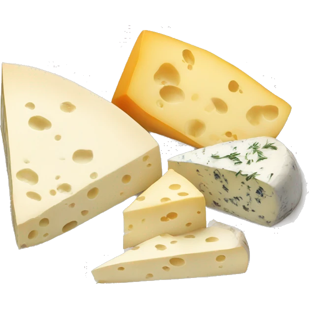 different cheeses on plate emoji