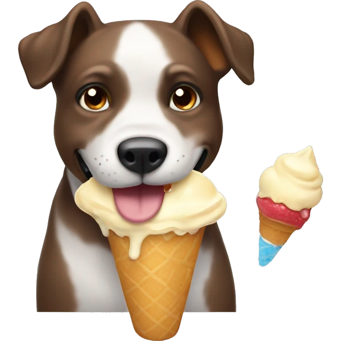 Perro comiendo helado emoji