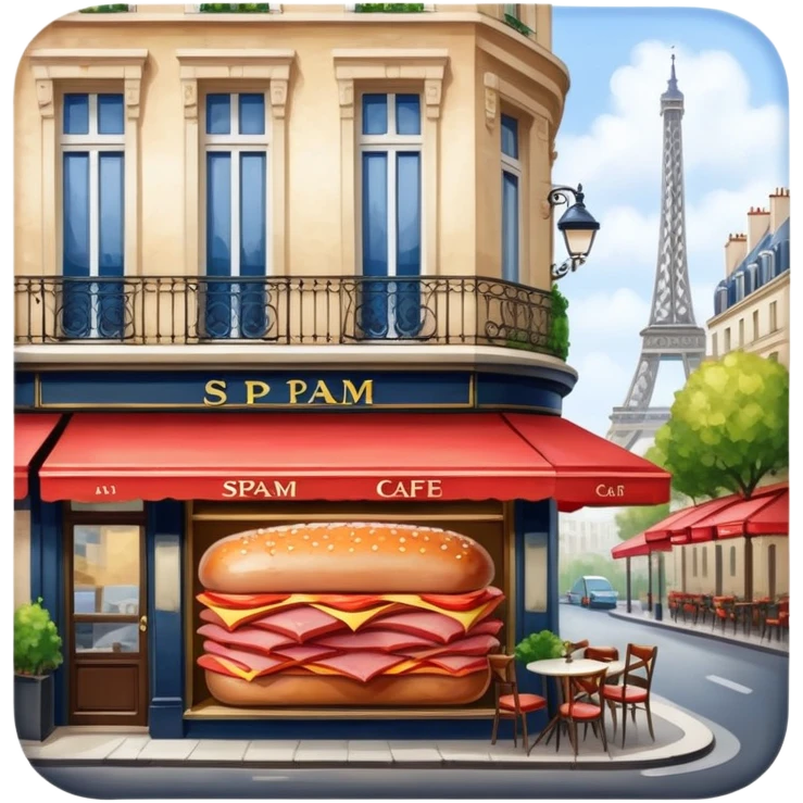 impressionist SPAM meat paris cafe city landscape  emoji