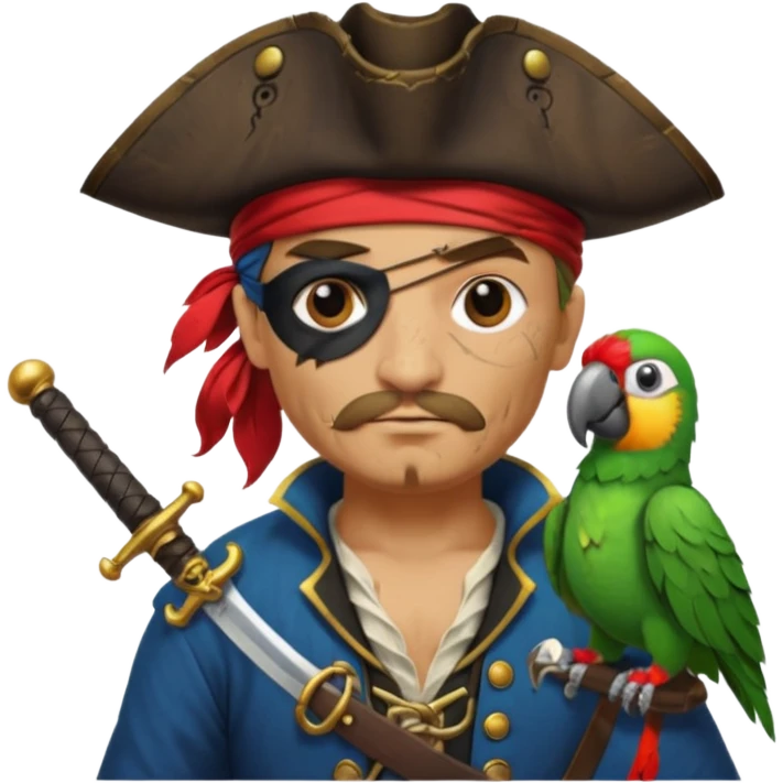 pirate and parrot emoji