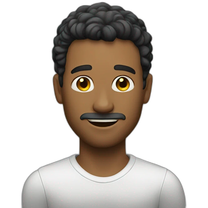 A man with a finger on his jawline  emoji