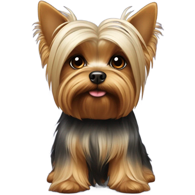 Yorkie con moño  emoji