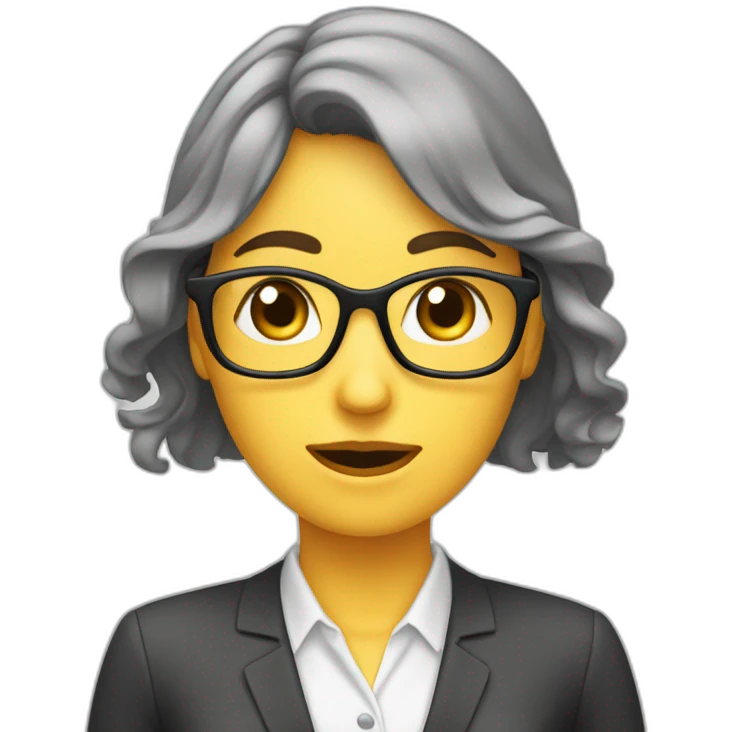 Secretaria triste con pelo largo, ha tenido un mal día emoji