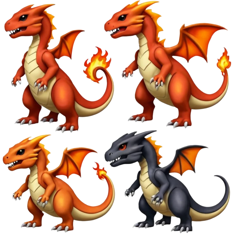 Shiny Duskull-Salandit-Cubone-Marowak-Charizard-Charmeleon-Fakémon-hybrid-creature (full body)  emoji