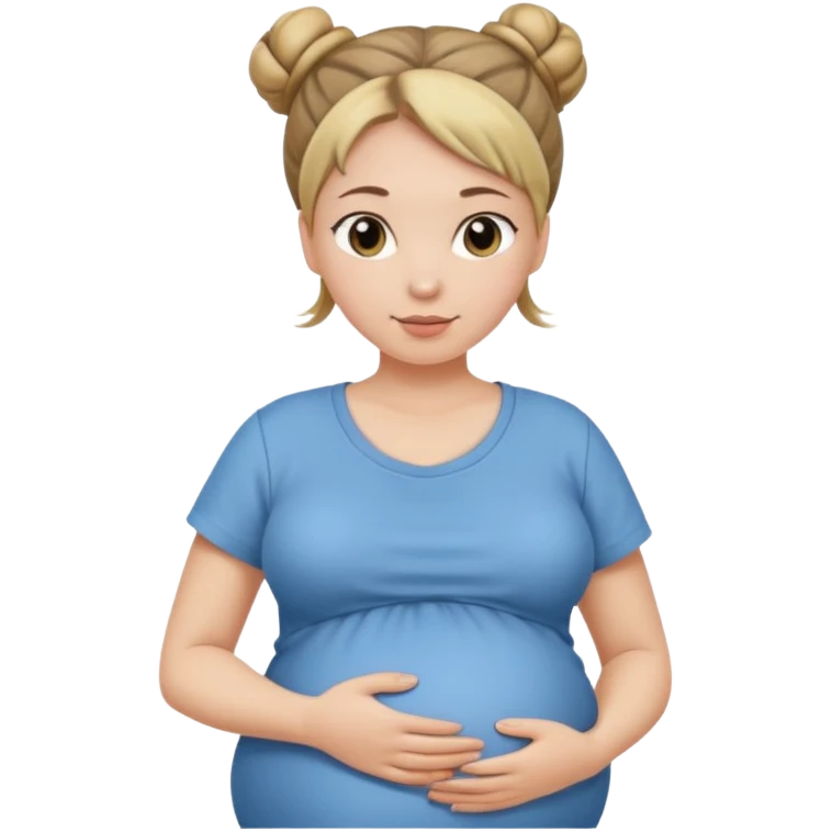 Вагітна жінка в тобіку та в гулькі emoji