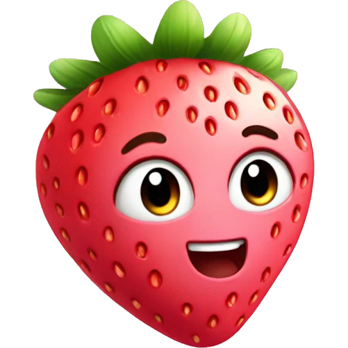 Pink cute strawberry emoji