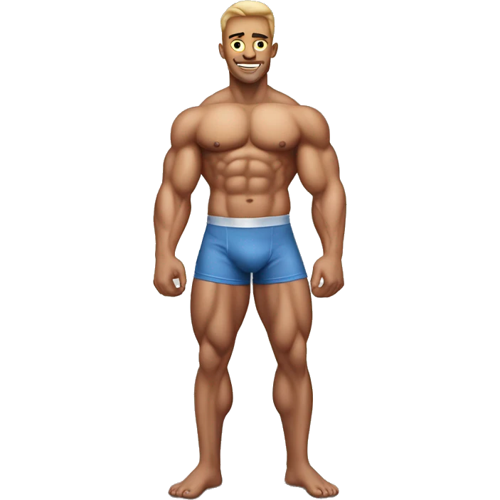 Muscular gay bodybuilder in underwear realistic emoji