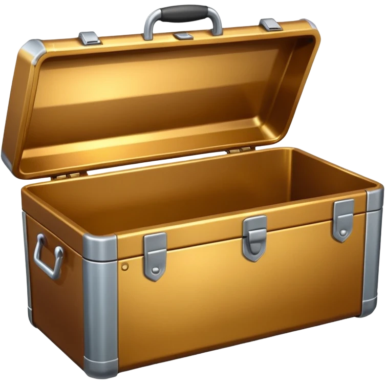 3D Brown golden toolbox empty emoji
