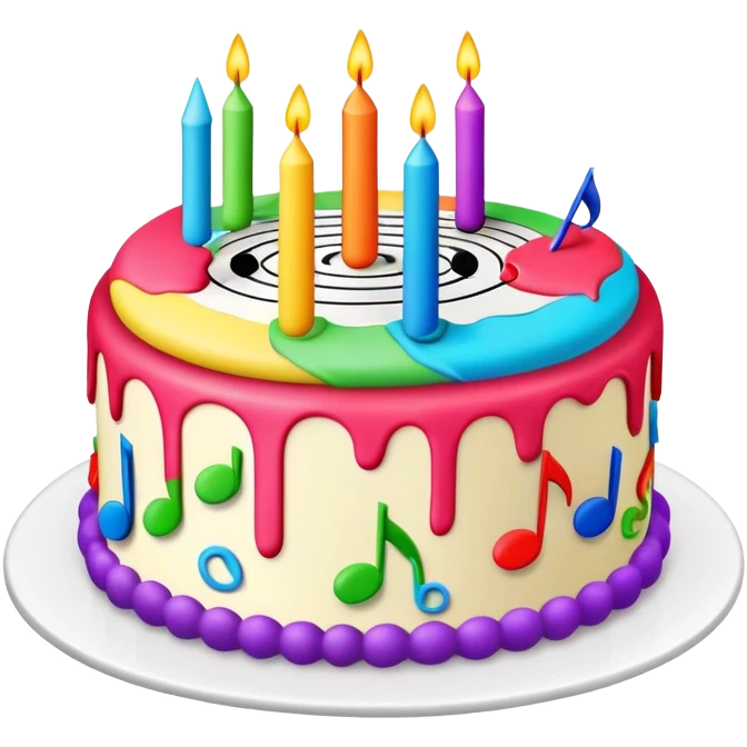 EDM birthday cake emoji