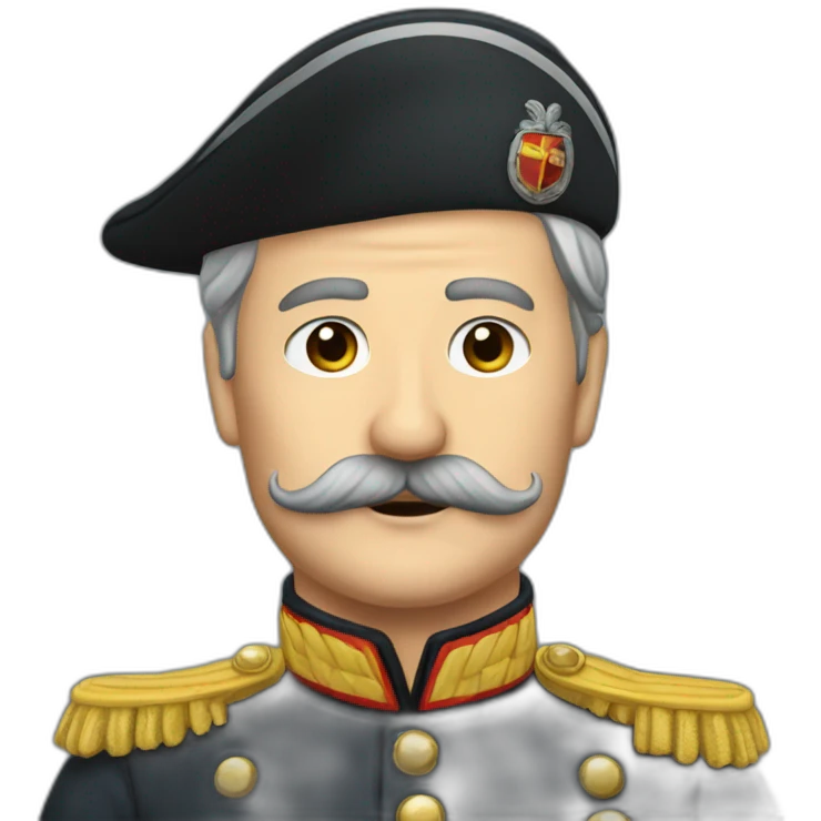 German général with mustache emoji