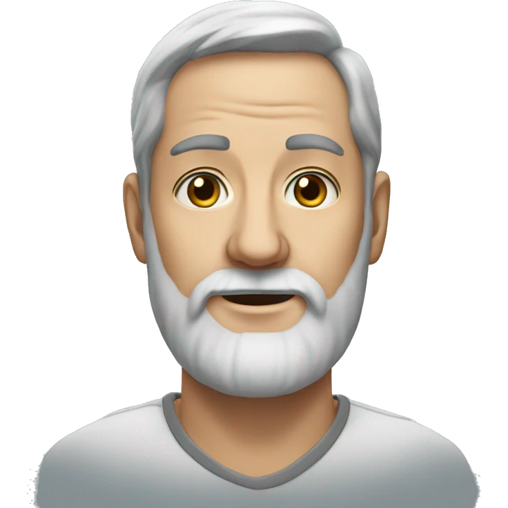 realistic portrait of a man,grey beard emoji