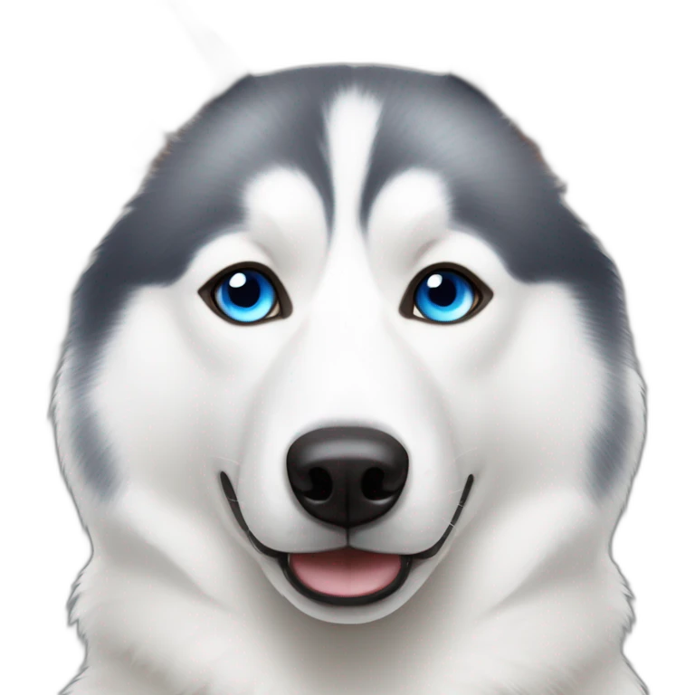 White husky with blue eye brown eye heterchromia  emoji