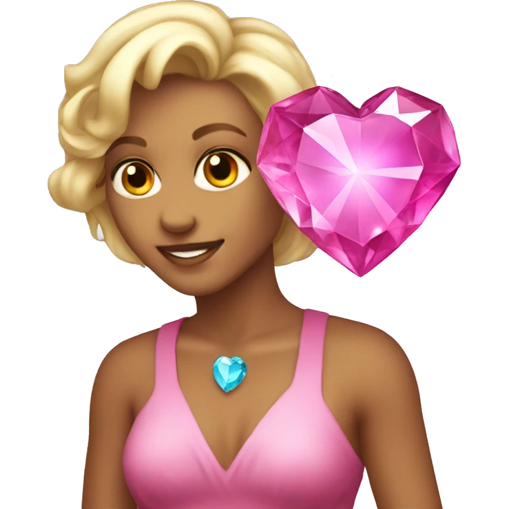 Pink heart shaped crystal gem emoji