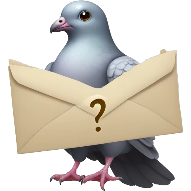 pigeon with magical letter emoji