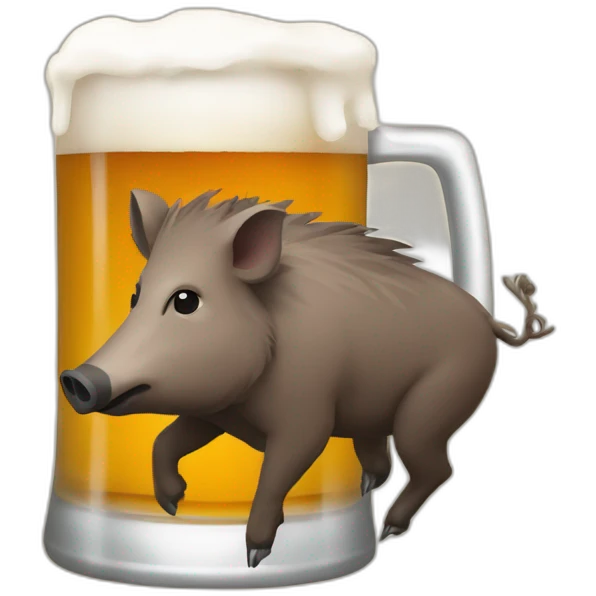 Wild boar drink beer emoji