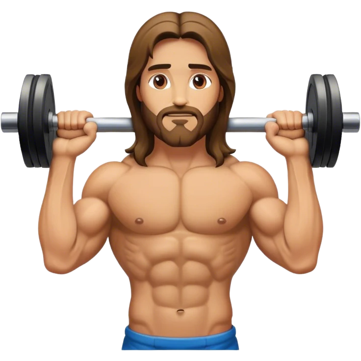 Jesus lifting weights  emoji